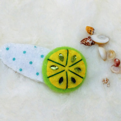 籽鑽檸檬啪啪夾(單支)/寶寶髮飾/兒童髮飾 第1張的照片