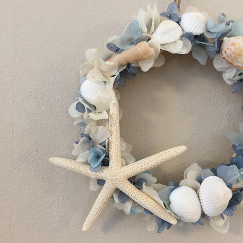 ＊こりどらす＊布リース　刺繍リボン　紫陽花リース こりどらす様専用＊布リース 刺繍リボン 紫陽花リース - メルカリ