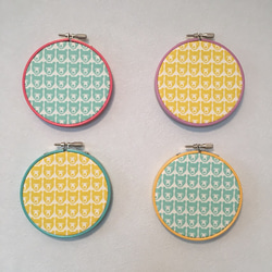 刺繍枠とファブリックの壁飾り(10cm・ウォールデコ・ファブリックパネル・北欧・ブリタ・BRITA)WD10-BS003 5枚目の画像