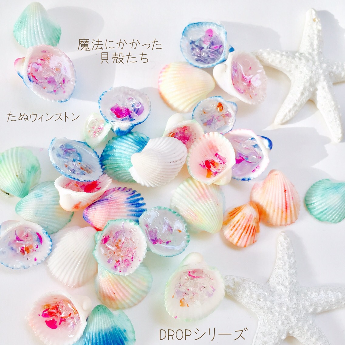 □貝殻一粒ピアス□ created byたぬきさん（たぬウィンストン/Tanu