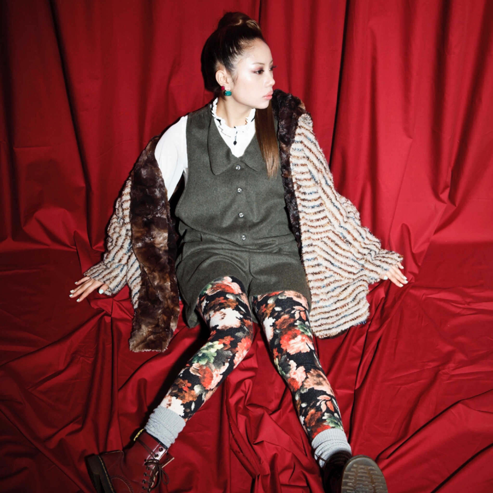 カシミア混WOOL オールインワン【KHAKI】