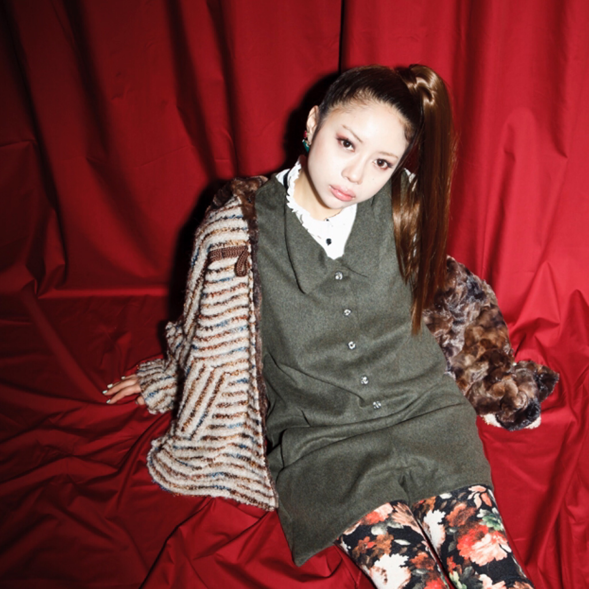 カシミア混WOOL オールインワン【KHAKI】