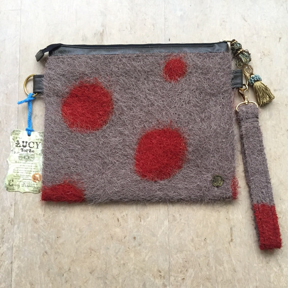 シャギーDOT BAG【MOCHA BROWN】 2枚目の画像