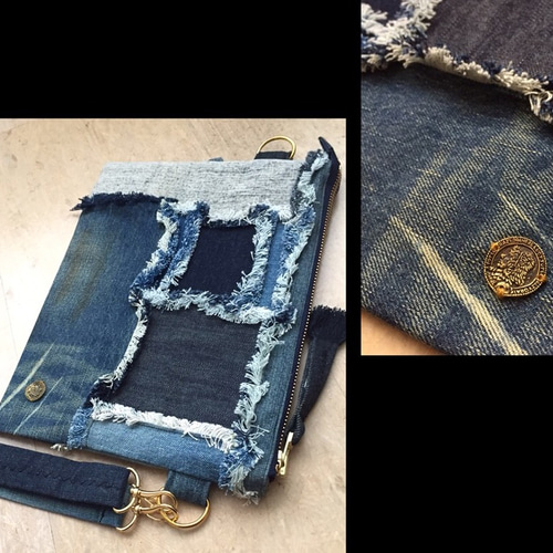 デニムパッチワークBAG【INDIGO】 クラッチバッグ LUCY Torte