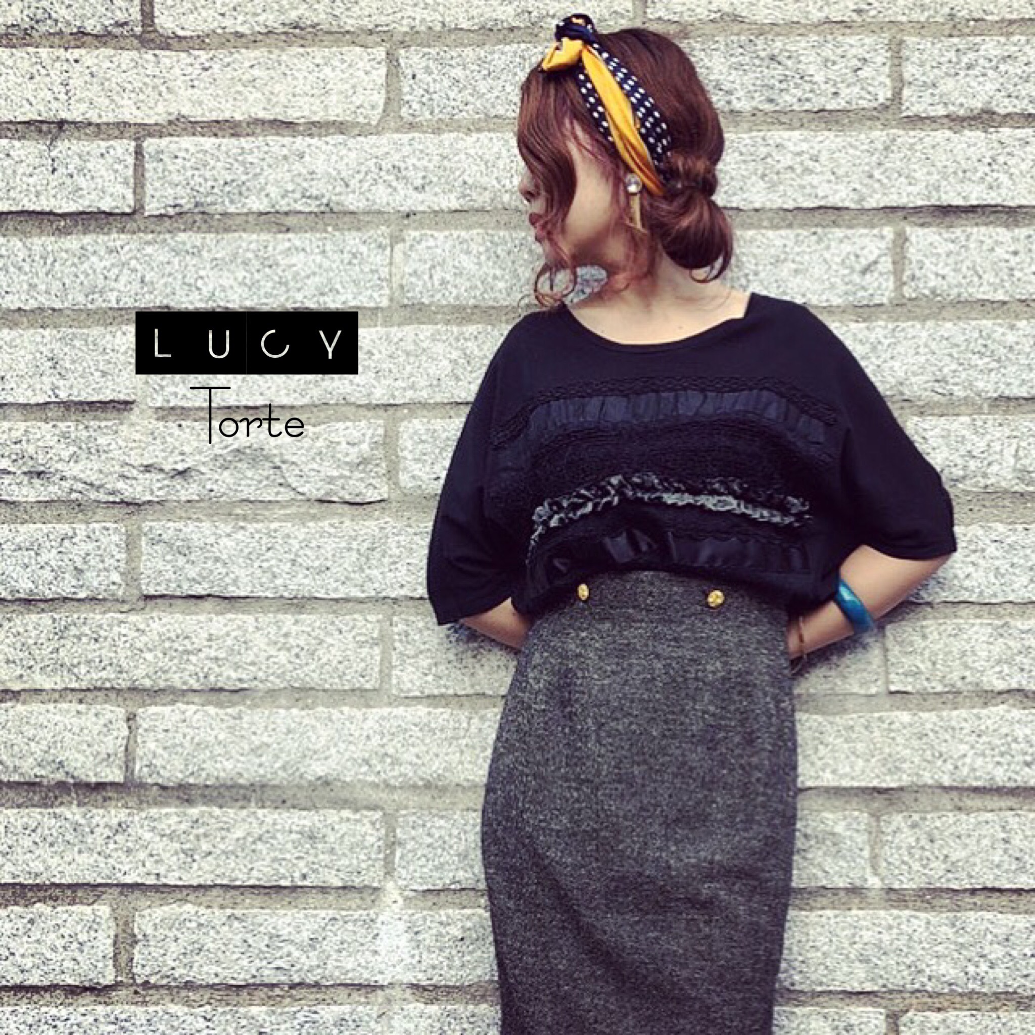 フリルレイヤードTee【BLACK】