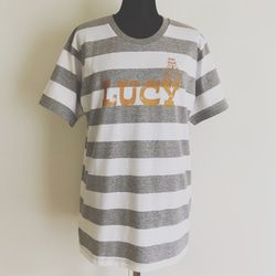 《Men’s》ロゴ ボーダーTee【HEATHER GRAY×WHITE】 2枚目の画像