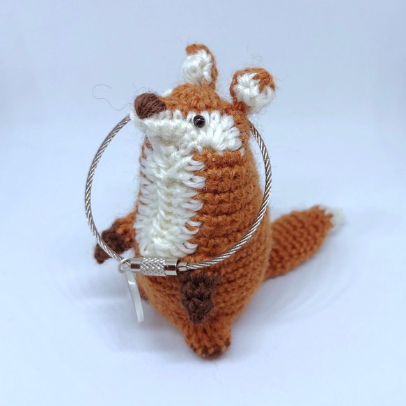 Fox Amigurumi鑰匙圈金屬鑰匙扣（kyf0001） 第3張的照片