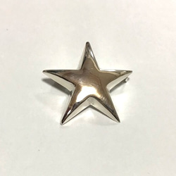 星形シルバーブローチ 星型 スター ピンブローチ ラペルピン シルバー 3.8cmX3.7cm