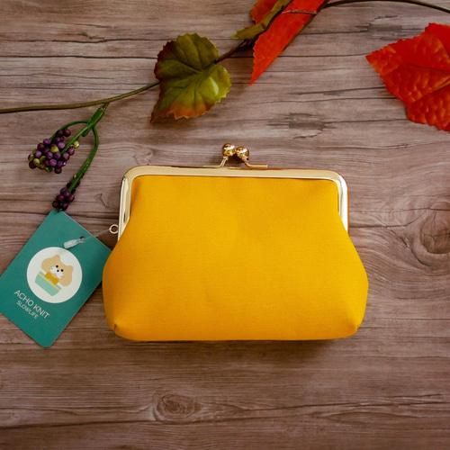 ゴンちゃん がま口お財布 送料無料］お札が二つ折りで入る♪親子がま口のお財布（かぼちゃ