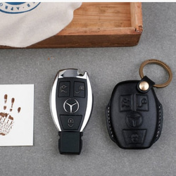 Mercedes-Benz 賓士 三鍵版/二鍵版 真皮手工製作 插入款 第3張的照片