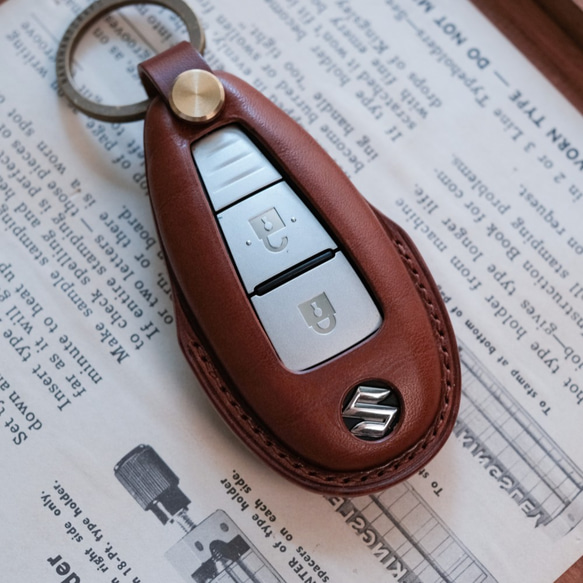 汽車鑰匙皮套 手工 汽車鑰匙圈 Suzuki SX4/Vitara 第3張的照片