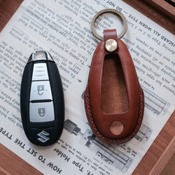 汽車鑰匙皮套 手工 汽車鑰匙圈 Suzuki SX4/Vitara 第6張的照片