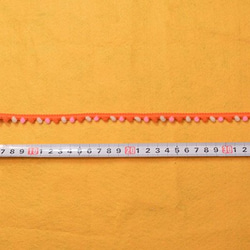 カラフルポンポンテープ　オレンジ×ホワイト×ピンク[pntop123-1] 2枚目の画像