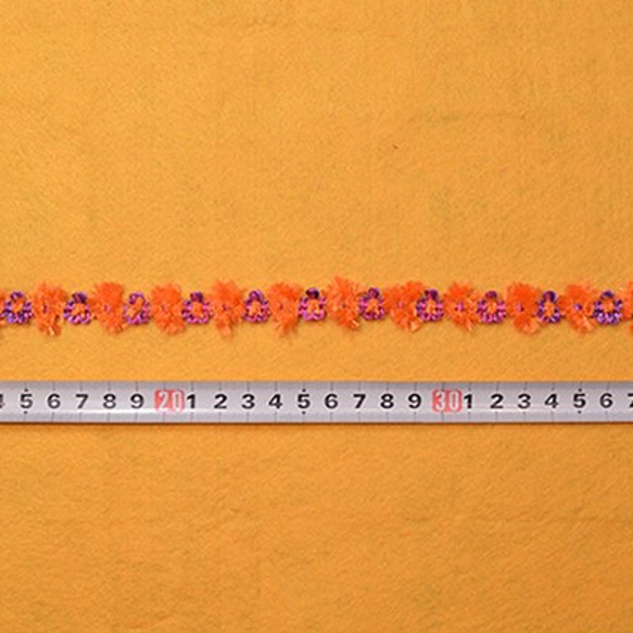 モケモケフラワーテープ　オレンジ×パープル＆ピンク[pntop136-4] 3枚目の画像