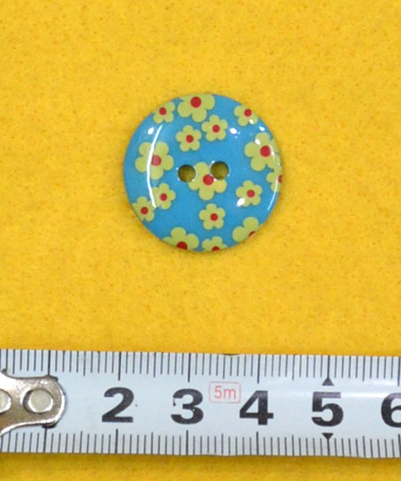 プリントボタン　花　ブルー[pntop102-1] 1枚目の画像