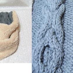 ダブルスヌード　手編みとブークレーニット（幅16ｃｍ） 4枚目の画像