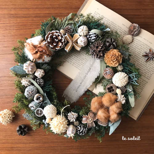 ナチュラルシックなウィンターリース リース le soleil 通販 3076076