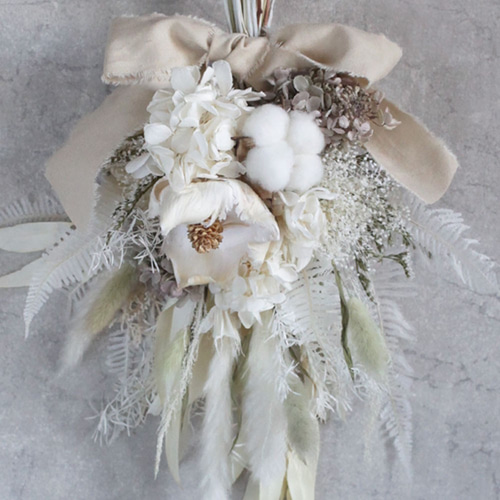 ♡新作♡ドライフラワー　花束　スワッグ　ブーケ　結婚式　前撮り ウェディングブーケ スワッグ 前撮り ドライフラワーブーケ