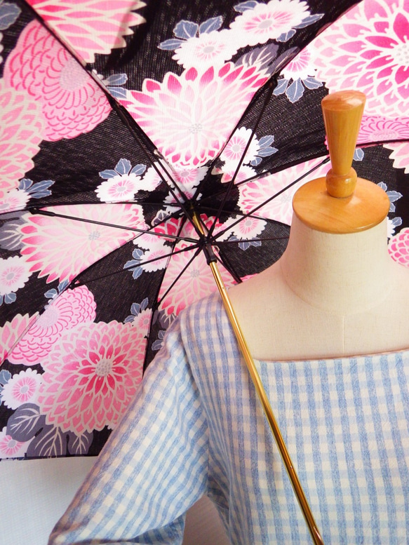 浴衣から生まれた日傘　いのちかな 菊は乱れて色増しぬ【限定品】 6枚目の画像