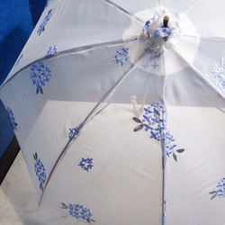 手作り日傘　さあ降つて 降つてふつてと待つ紫陽花《限定品》 2枚目の画像