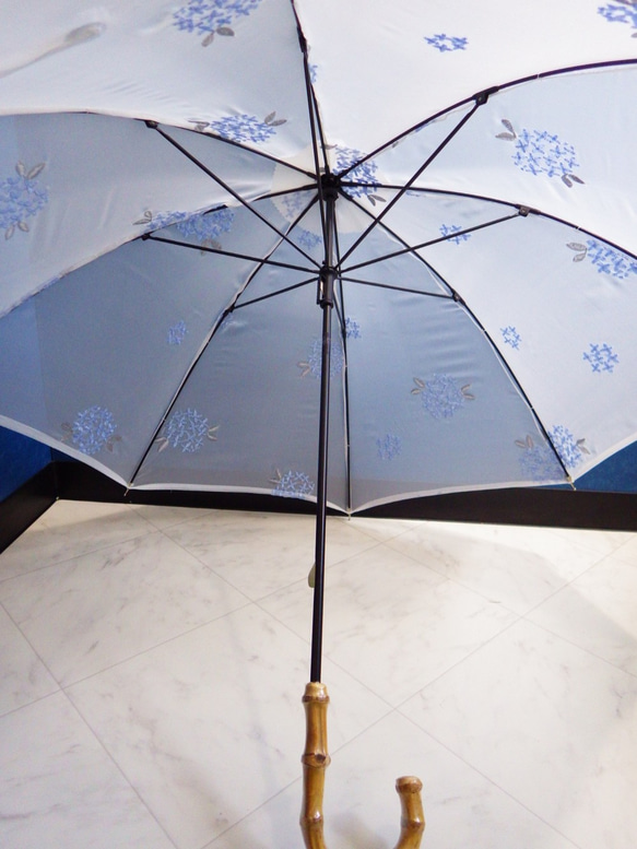手作り日傘　さあ降つて 降つてふつてと待つ紫陽花《限定品》 8枚目の画像