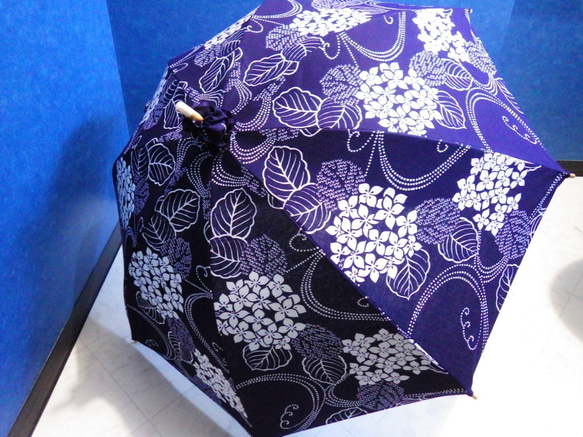 【再販します！】浴衣から生まれた日傘　紫陽花や 腕けだるげに恋のこゑ 4枚目の画像