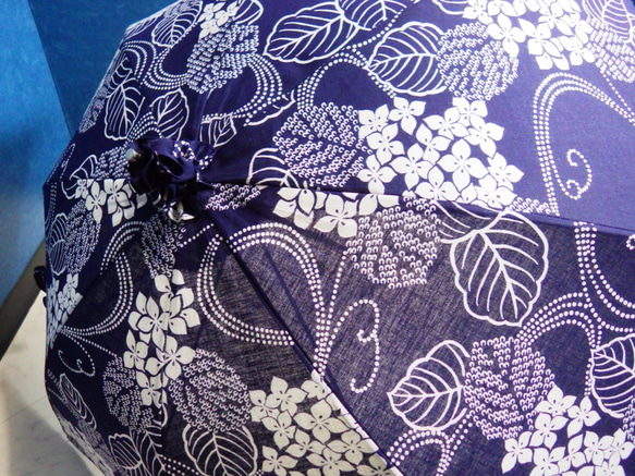浴衣から生まれた日傘　あぢさいや 花と露との重みにて 4枚目の画像