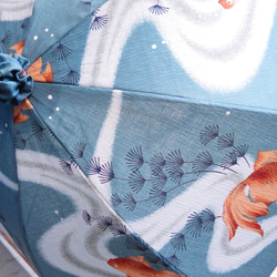 【期間限定サマーセール開催のお知らせ】浴衣から生まれた日傘　作り雨 金魚ちりぢりちりぢりに【最後の限定品】 5枚目の画像