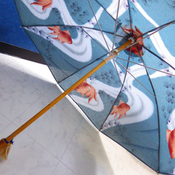 【期間限定サマーセール開催のお知らせ】浴衣から生まれた日傘　作り雨 金魚ちりぢりちりぢりに【最後の限定品】 8枚目の画像