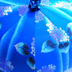 浴衣から生まれた日傘　あじさひの 紺碧の青まっさかり【予告・期間限定セール開催いたします！】 1枚目の画像