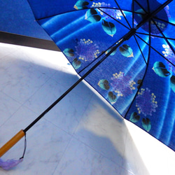 浴衣から生まれた日傘　あじさひの 紺碧の青まっさかり【予告・期間限定セール開催いたします！】 7枚目の画像