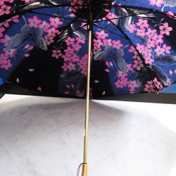 【期間限定サマーセール開催のお知らせ】浴衣から生まれた日傘　酔ひどれの それそれそれと散る花を 5枚目の画像