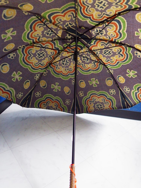 手作り日傘　雨の香や 亜細亜の隅に蚊帳を吊り【限定品】 6枚目の画像