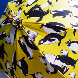 手作り日傘　ペンギンの 手はつなぎたし春来たる≪限定品≫ 4枚目の画像