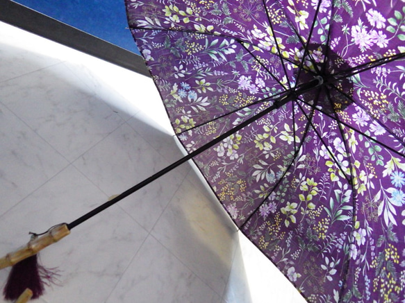 手作り日傘　ひっそりかんとして ぺんぺん草の花ざかり【限定品】 6枚目の画像