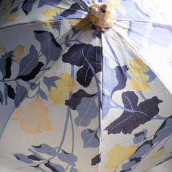 【期間限定サマーセール開催のお知らせ】浴衣から生まれた日傘　そら豆の 花や月光差しをらむ 2枚目の画像