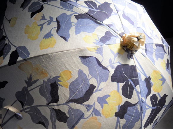 【期間限定サマーセール開催のお知らせ】浴衣から生まれた日傘　そら豆の 花や月光差しをらむ 3枚目の画像