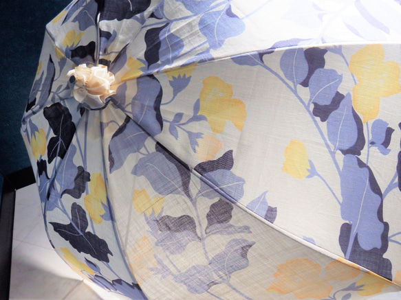【期間限定サマーセール開催のお知らせ】浴衣から生まれた日傘　そら豆の 花や月光差しをらむ 4枚目の画像