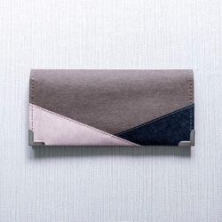 ◬ 集色 | patchwork 系列 ◬ 長款錢包 － 水洗牛皮紙/皮革紙產品 第6張的照片