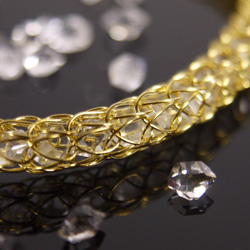 網中晶系列-925銀天然赫基蒙水晶手環-黃K金電鍍款 第4張的照片