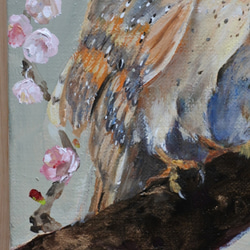 メンフクロウの小さい油絵原画 7枚目の画像