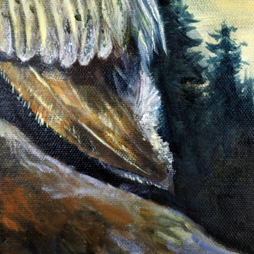 メンフクロウの油絵S4正方形パネル 絵画 mimoza 通販 12425222