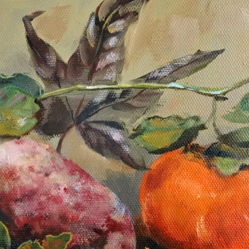 柿とアケビのアートパネル 絵画 mimoza 通販 13073726｜Creema(クリーマ)