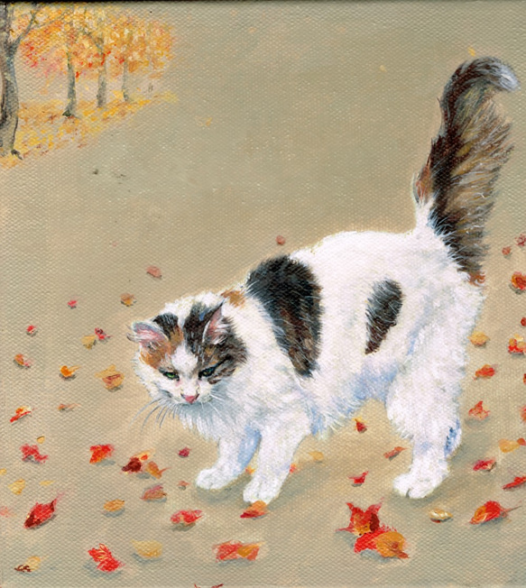 猫の油絵F0ゼロ号原画 絵画 mimoza 通販｜Creema(クリーマ