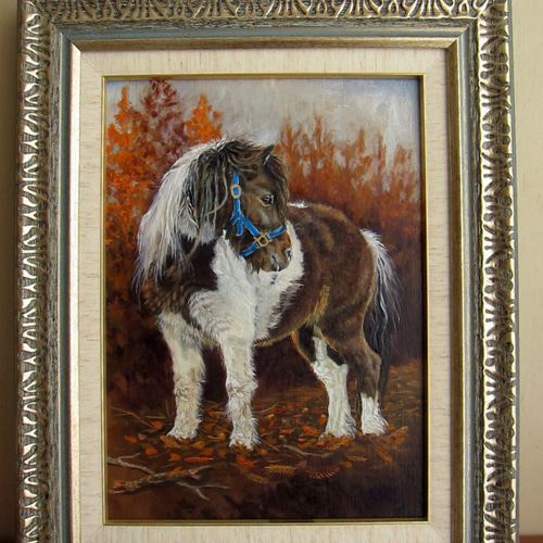 ポニー馬の油絵原画F4 絵画 mimoza 通販 4971791｜Creema(クリーマ)