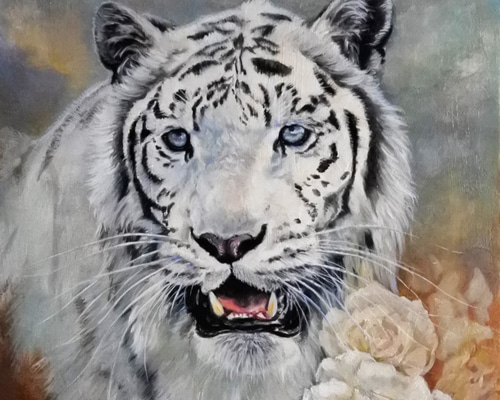 ホワイトタイガーの油絵 絵画 mimoza 通販 5207436|Creema ホワイトタイガーの油絵 絵画 mimoza 通販 5207436|Creema