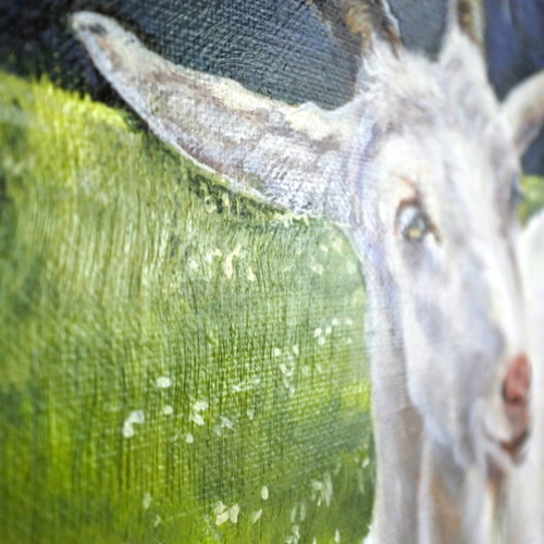 ヤギの油彩画　油絵　動物画　インテリア ヤギの油彩画 油絵 動物画 インテリア ヤギの油彩画 油絵 動物画