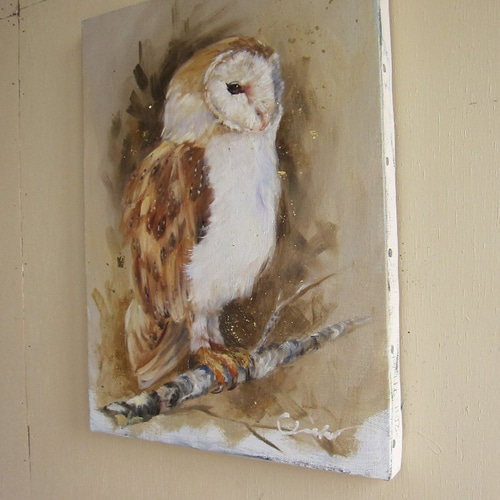 メンフクロウの油絵F4号 絵画 mimoza 通販 8230722｜Creema