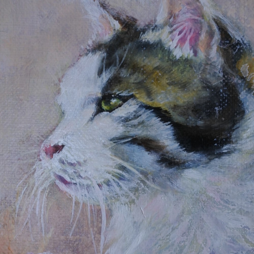 ねことデイジーの小さい油絵 絵画 mimoza 通販 9695102｜Creema
