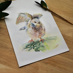 ふわりと舞い降りて　(size L / 10.5x14.5)小さな水彩画　原画 ふわりと舞い降りて (size L / 10.5x14.5)小さな水彩画 原画
